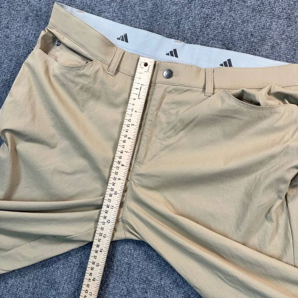 Adidas Men's 38x32 Tan Khaki Ultimate Flat Front Straight Leg Golf Pants Stretch - Picture 9 of 11